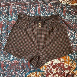 American Eagle High Waisted Paper Bag Trouser Shorts